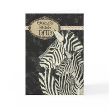 Zebras Black Elegant Father's Day Card