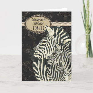 Cartão Zebras Black Elegant Father's Day Card