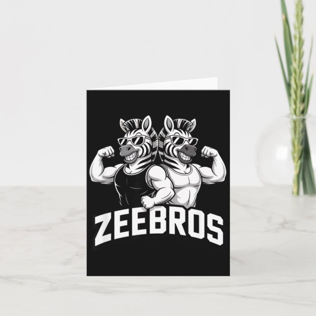 Cartão Zeebros Cute Zebra Duo Design For Zebros Lovers  (Frente)
