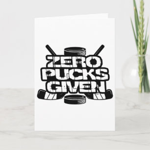 Cartão Zero Pucks Dado Piadas de Hóquei no Gelo