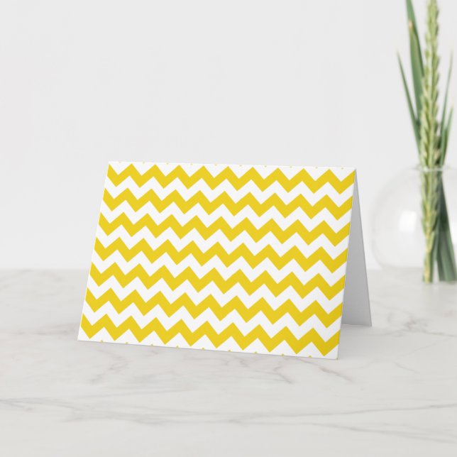 Cartão Zigzag Amarelo, Chevron Amarelo, Padrão Geométrico (Frente)