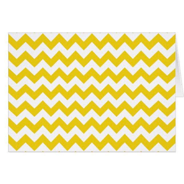 Cartão Zigzag Amarelo, Chevron Amarelo, Padrão Geométrico (Frente Horizontal)