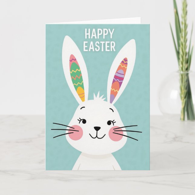 Cartão Zigzag Easter Bunny Pattern Card (Frente)