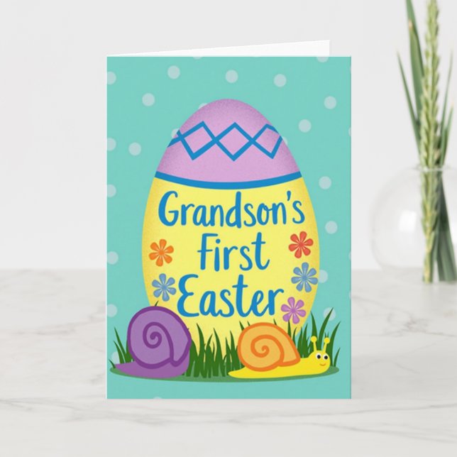 Cartão Zigzag Easter Grandson Card (Frente)