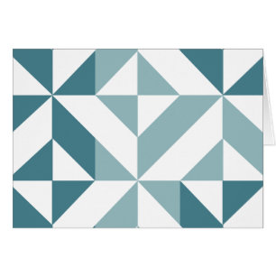 Cartão ZigZag Geométrico com Duas Pontas Verde Teal