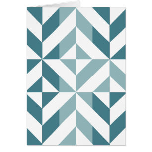 Cartão ZigZag Geométrico com Duas Pontas Verde Teal
