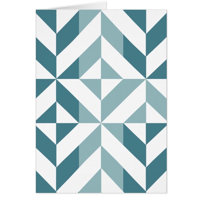 Cartão ZigZag Geométrico com Duas Pontas Verde Teal (Frente)