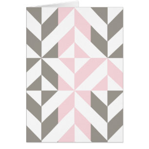 Cartão ZigZag Geométrico Rosa e Prata