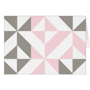Cartão ZigZag geométrico, rosa e prata