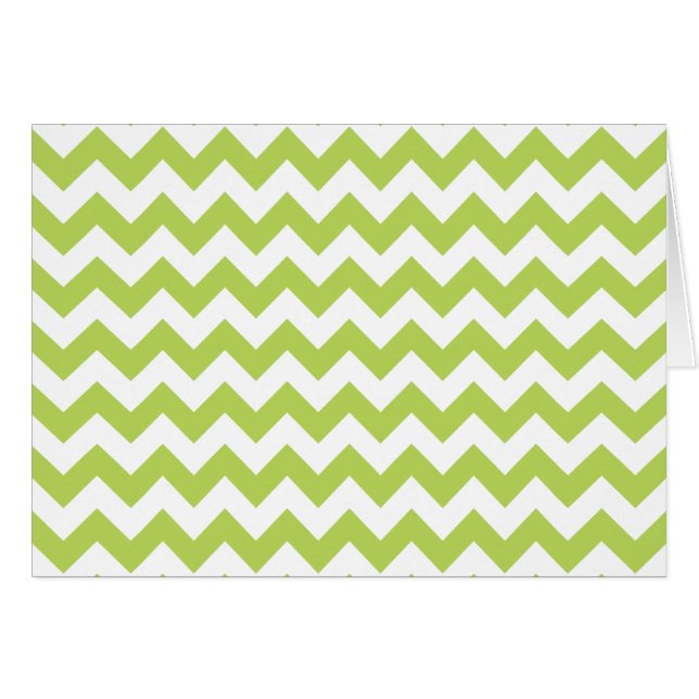 Cartão Zigzag Verde, Chevron Verde, Padrão Geométrico (Frente Horizontal)