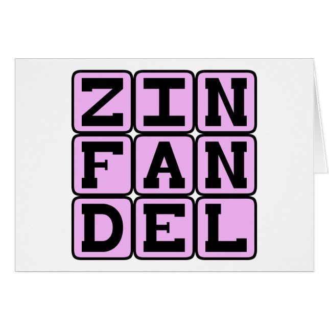 Cartão Zinfandel, Tipo de Vinho Branco (Frente Horizontal)