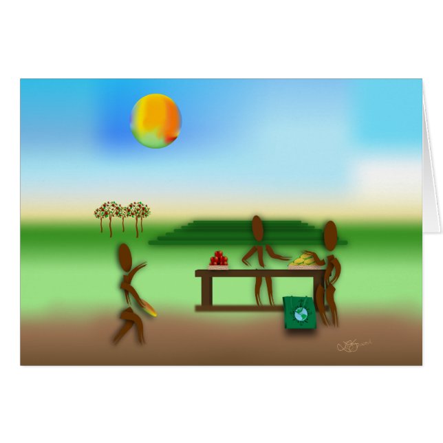 Cartão Zinglees ~ Farmer's Market (Frente Horizontal)