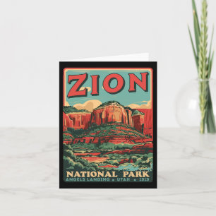 Cartão Zion National Park Utah Angels Landing Vintage Hik