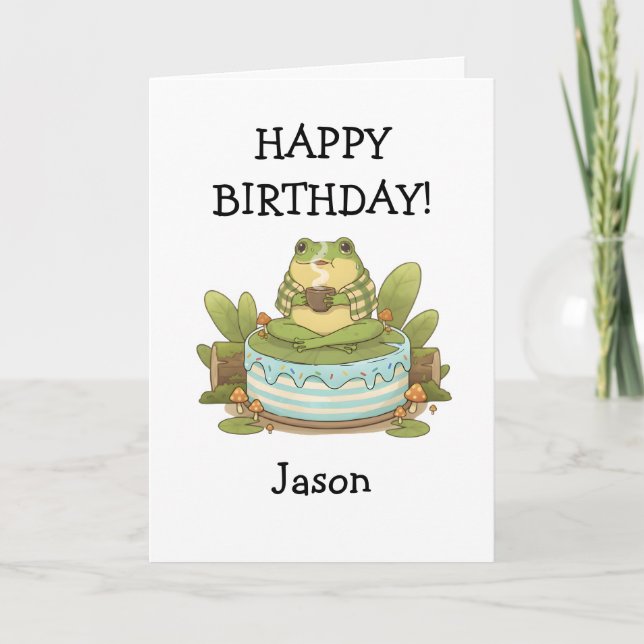 Cartão Zochi Sipping Tea Personalizable (Frente)