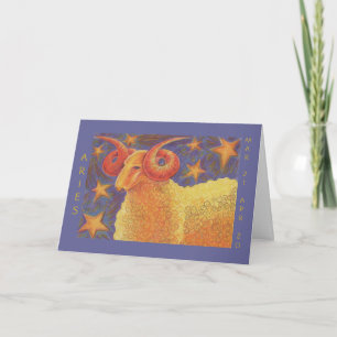 Cartão Zodiac Aries: "Parabéns"