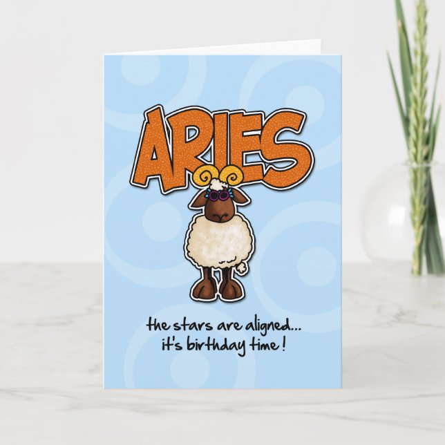 Cartão Zodiac Birthday - Aries (Frente)
