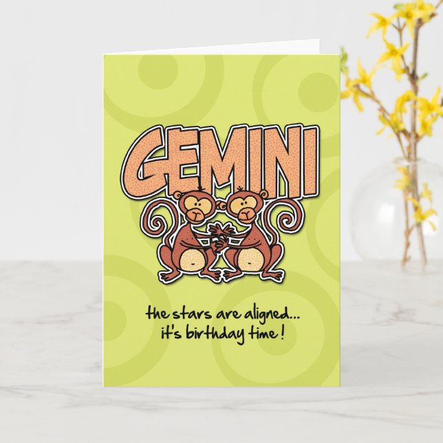 Cart o Zodiac Birthday Gemini Zazzle Brasil