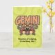 Cartão Zodiac Birthday - Gemini (Yellow Flower)