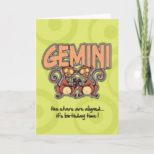 Cartão Zodiac Birthday - Gemini