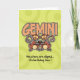 Cartão Zodiac Birthday - Gemini (Frente)