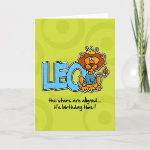 Cartão Zodiac Birthday - Leo