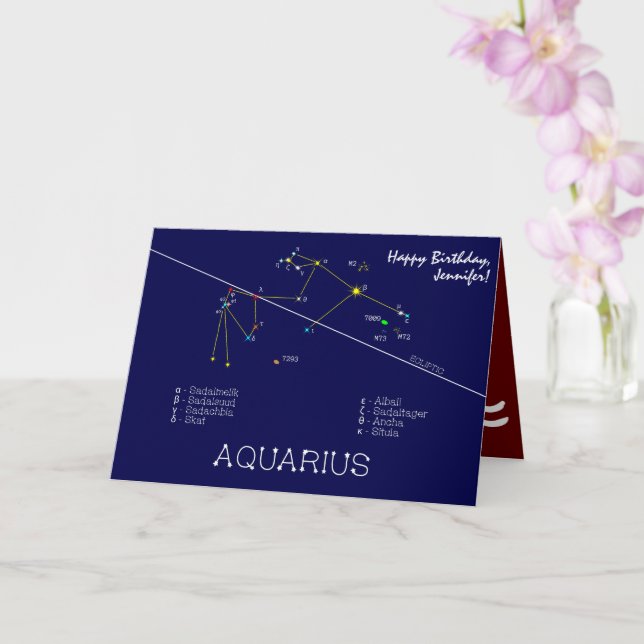 Cartão Zodiac Constelação Aquarius (Orquídea)