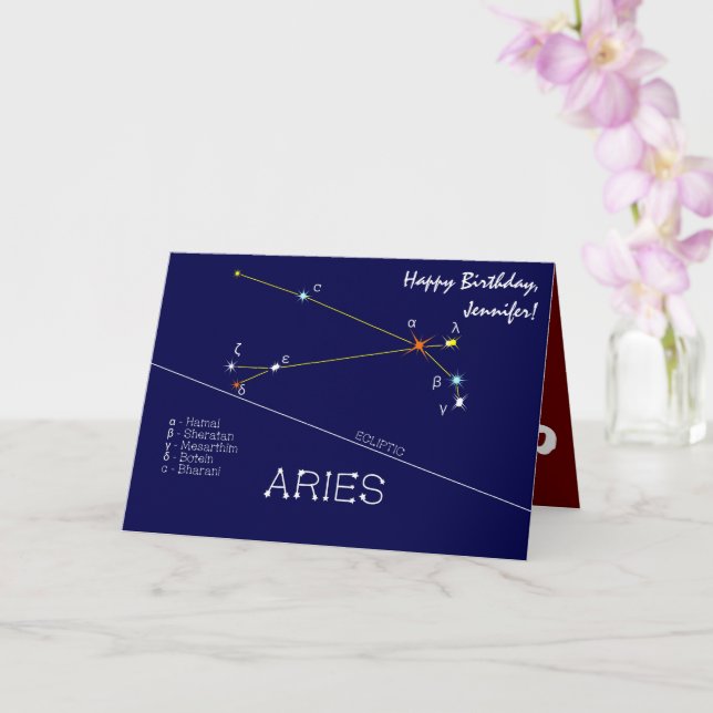 Cartão Zodiac Constellation Aries (Orquídea)