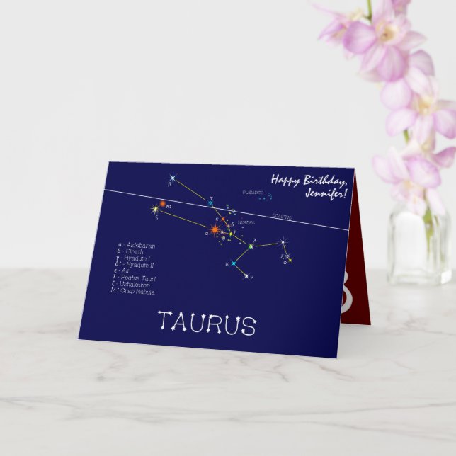Cartão Zodiac Constellation Taurus (Orquídea)