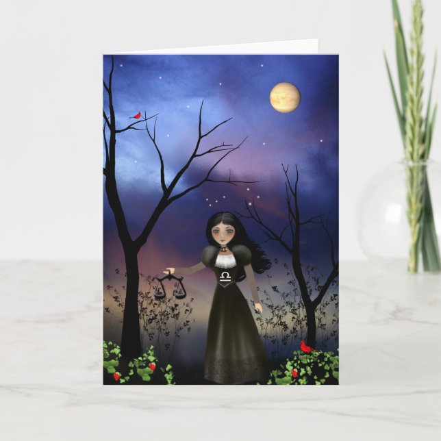 Cartão Zodiac Girls Greeting Card - Libra (Frente)