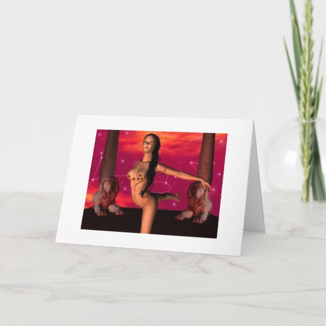 Cartão Zodiac Happy Birthday ~ Leo (Frente)