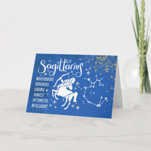 Cartão Zodiac Sagittarius - Símbolo de Aniversário Conste