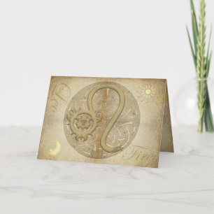 Cartão Zodiac Sign Leo Greetings and Notecards