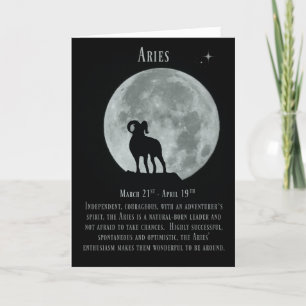 Cartão Zodiac Sign of Aries, The Ram Birthday Card