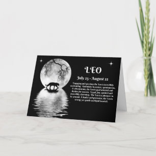 Cartão Zodiac Sign of Leo July and August Birthday