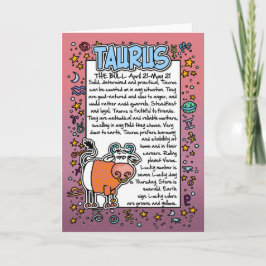 Cartão Zodiac - Taurus Fun Facts