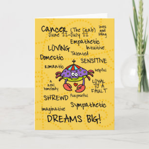 Cartão zodiac word cards - cancer