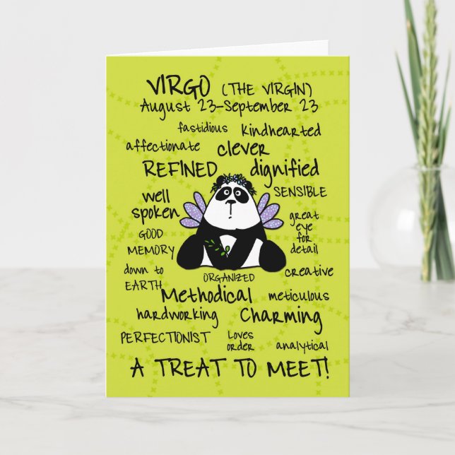 Cartão zodiac word cards - virgo (Frente)