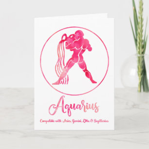 Cartão Zodíaco: Aquarius buscando compatibilidade com o a