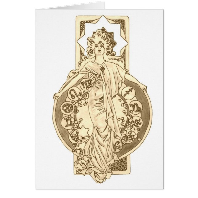 Cartão Zodíaco enchido estrela (Frente)