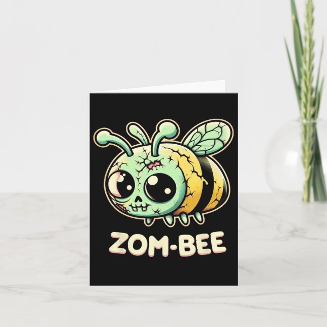 Cartão Zom-bee adoravelmente assustador abelha zumbi dese (Frente)