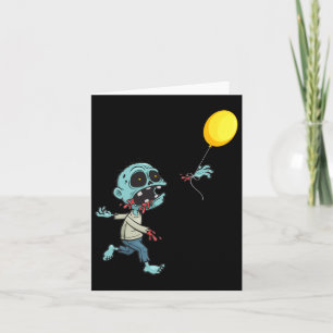 Cartão Zombie Birthday Balloon - Engraçada Zombie Kids A