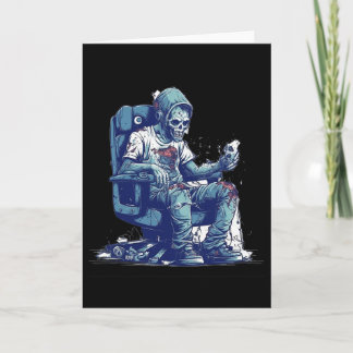 Cartão Zombie Gamer Halloween Figurume Jogos Vídeo game C