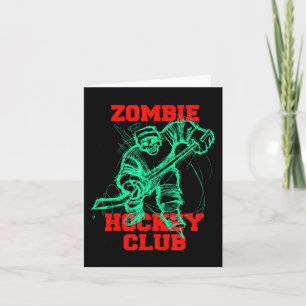 Cartão Zombie Ice Hockey Club Halloween Trick Ou Treine C