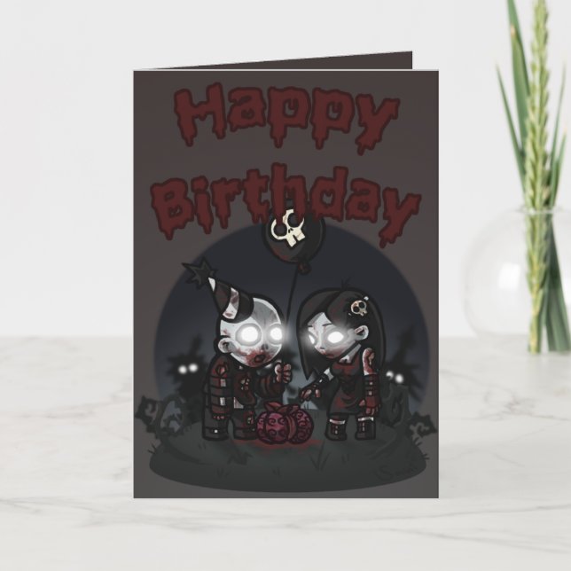 Cartão Zombie Party 2011 Birthday Card (Frente)