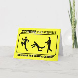Cartão Zombie Preparedness Befriend Slow ALL COLOR Design