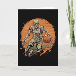 Cartão Zombie Sketll Player Halloween Esporte Men B