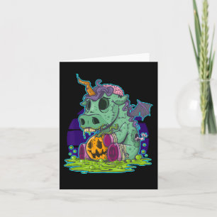 Cartão Zombie Unicorn Halloween Figurume Fantasma-Mummy