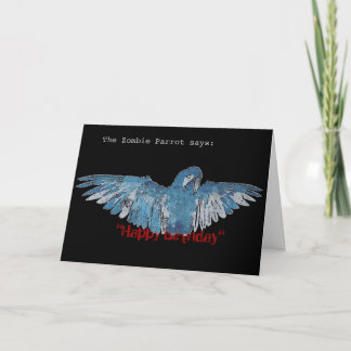 Cartão ZombieParrot "Happy Birthday" Card (blue/black)