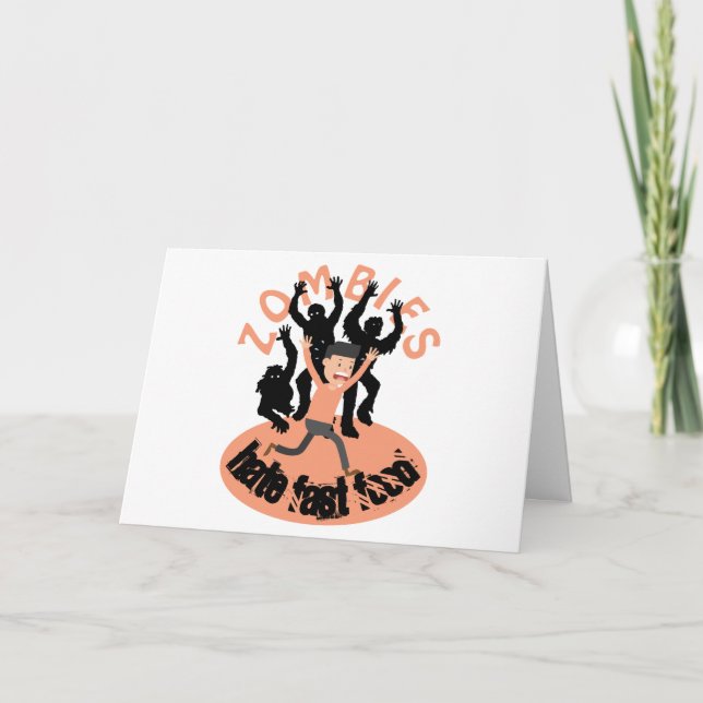 Cartão Zombies Odeiam Comida Rápida (Frente)