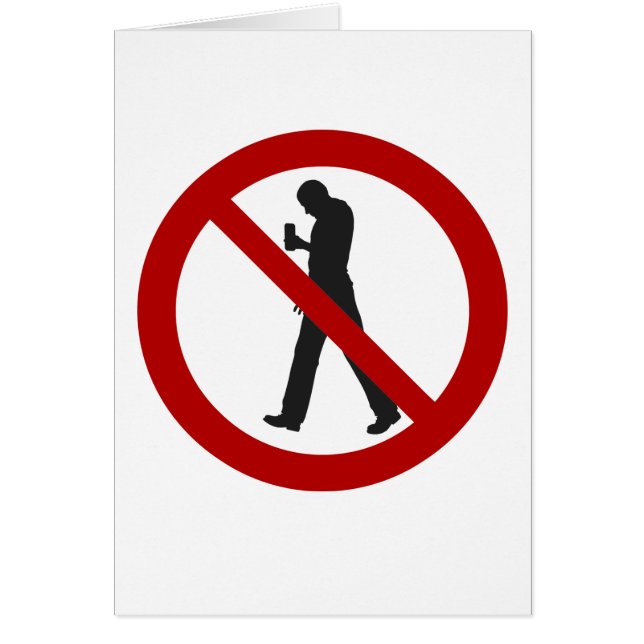 Cartão Zombies Smartphone Proibidos (Frente)